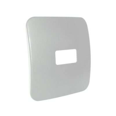 VETi 1 - One Single Module Horizontal Cover Plate Black Trim - Silver Modular