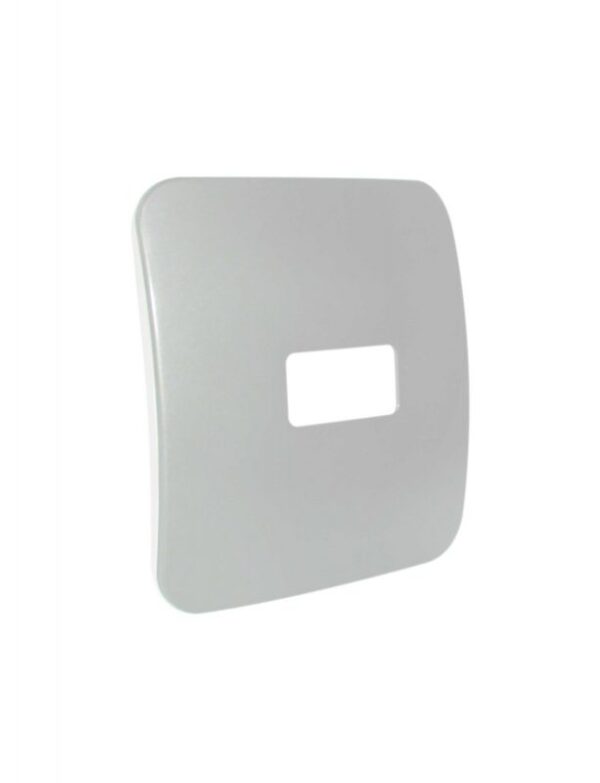 VETi 1 - One Single Module Horizontal Cover Plate Black Trim - Silver Modular