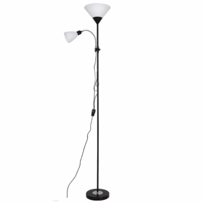 Brightstar SL087 BK Metal and Polished Chrome Floor Lamp with PVC Covers