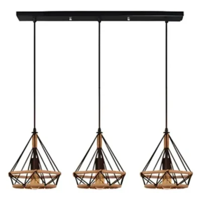 CD74 Three Hanging Vintage Rope Pendant Light - Fivestar