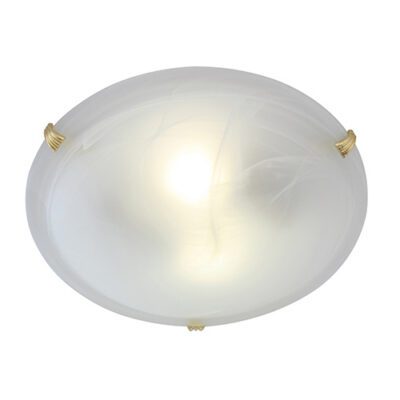 Eurolux Alabaster Ceiling Light 300mm Polished Brass - C48PB