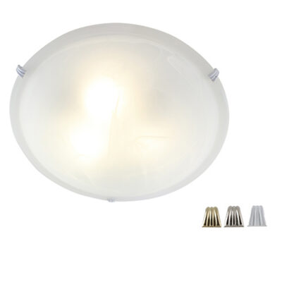 Eurolux Alabaster Ceiling Light 400mm & Set of 3 Clips - C49A