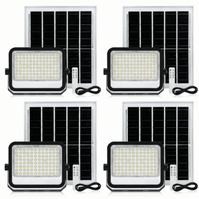 300W E6 SOLAR FLOOD LIGHT HELLO TODAY-SET OF 4