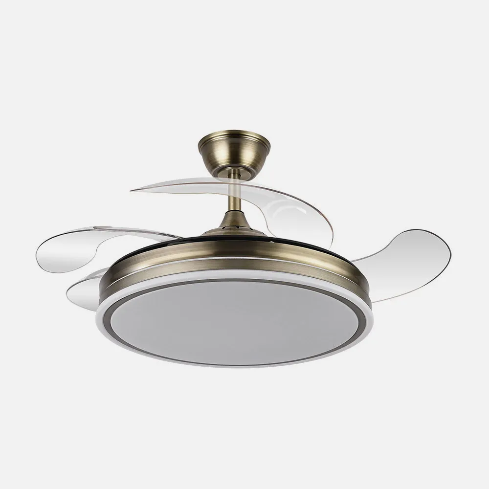 Gold Foldable Ceiling Fan with LED Light & Remote control - IS-F03 ...