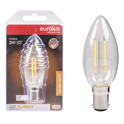 Eurolux Candle Filament 2w LED B15 2700K 105lm - G795