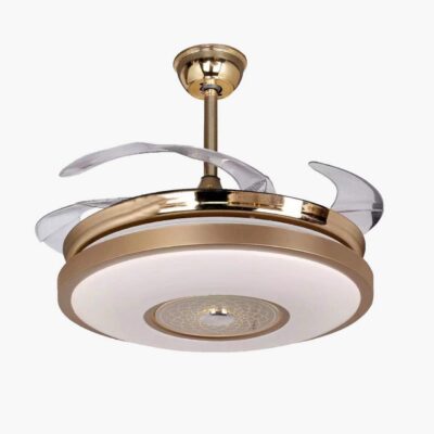 Gold Foldable Ceiling Fan with LED Light & Remote control - IS-F04