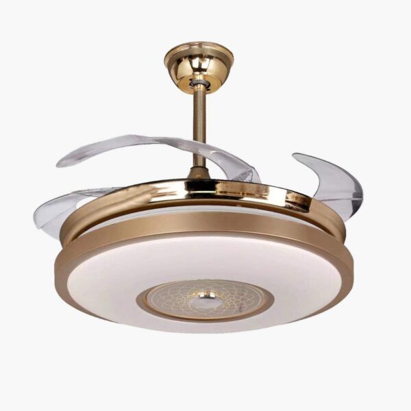 Gold Foldable Ceiling Fan with LED Light & Remote control - IS-F04