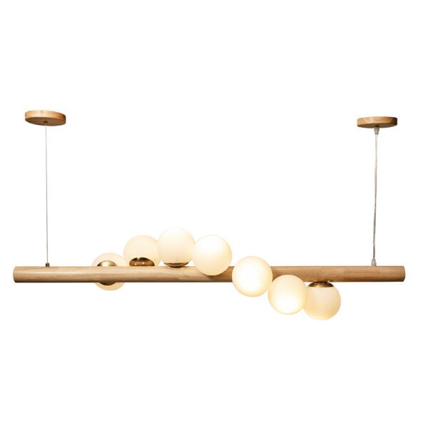 Eurolux Astral Beam Pendant Wood & White E27 7x40w - P1334