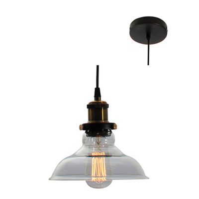 Eurolux Farmhouse Pendant 200mm Clear Glass - P484