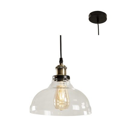 Eurolux Farmhouse Pendant Clear Glass - P485