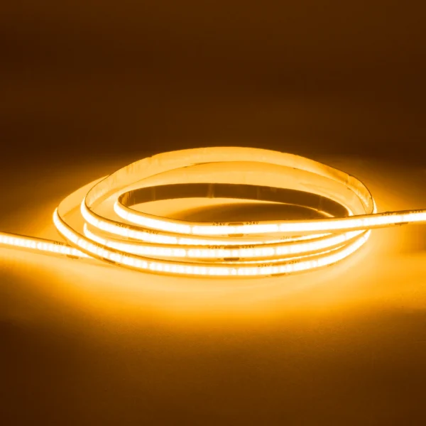 Fivestar 15W/m 8mm 12V COB LED Strip Light 5 Meter Yellow
