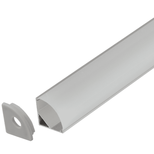 Brightstar HVS422 CORNER 2M Silver Corner Aluminium Profile with PC Cover