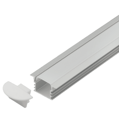 Brightstar HVS424 RECESSED 2M Silver Recessed Aluminium Profile with PC Cover