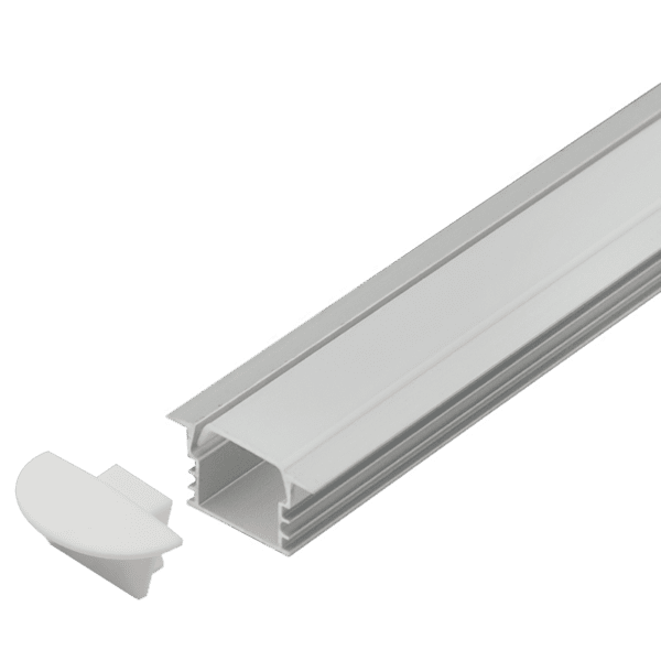 Brightstar HVS424 RECESSED 2M Silver Recessed Aluminium Profile with PC Cover