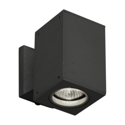 Brightstar L127 BLACK Up Or Down Facing Square Die Cast Aluminium Wall Bracket With Glass Cover