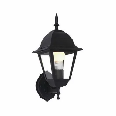 Brightstar L202 BLACK Up Facing 4 Panel Die Cast Aluminium Wall Lantern