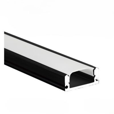 8mm Black Surface Aluminium Profile - 3 Meter