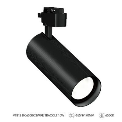 10W 3 Wire Track Light VT812 Black 6500K - Hello Today