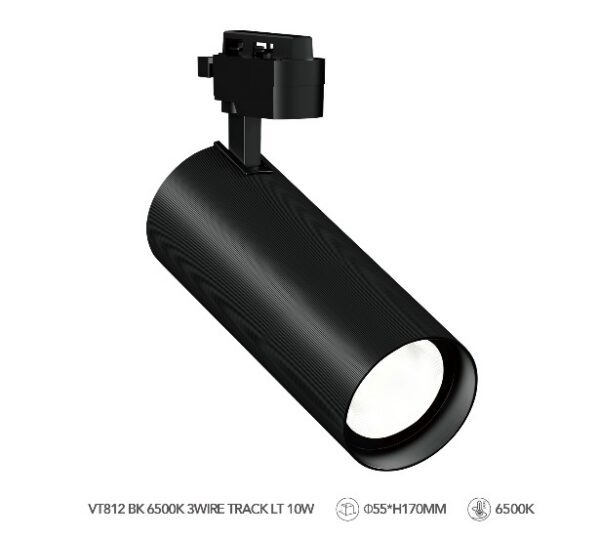 10W 3 Wire Track Light VT812 Black 6500K - Hello Today
