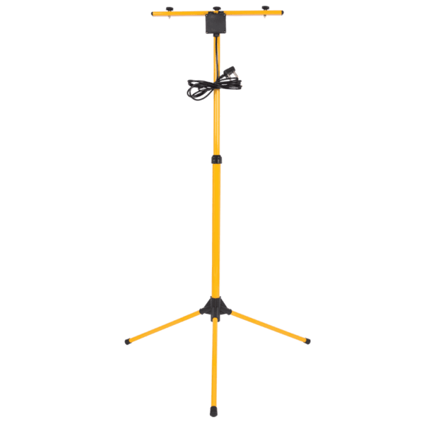 Brightstar FL009 YELLOW/BLACK Two Head Metal Floodlight Stand with Waterproof Connection Box and 3 Meter Cable