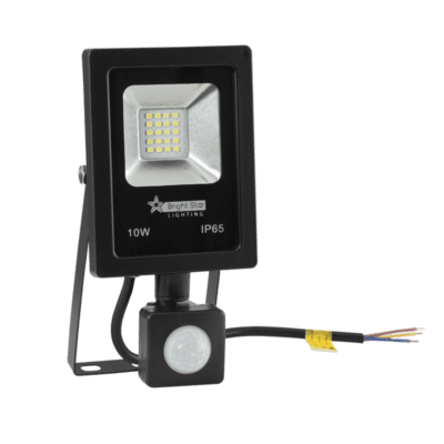 Brightstar FL031 BLACK 10W LED Die Cast Aluminium with Tempered Glass Lens and PIR Sensor