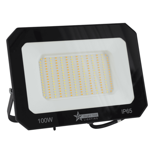 Brightstar FL045 BLACK 100W 3CCT LED Die Cast Aluminum Flood Light with Tempered Glass Lens