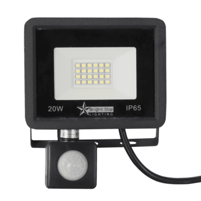 Brightstar FL075 BLACK 20W LED Die Cast Aluminium with Tempered Glass Lens and PIR Sensor