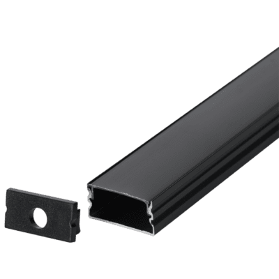 Brightstar HVS430 BLACK SURFACE 3M Black Surface Aluminium Profile with PC Cover