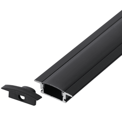 Brightstar HVS431 BLACK RECESS 3M Black Recessed Aluminium Profile with PC Cover