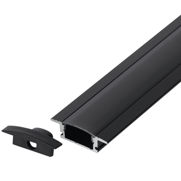Brightstar HVS431 BLACK RECESS 3M Black Recessed Aluminium Profile with PC Cover