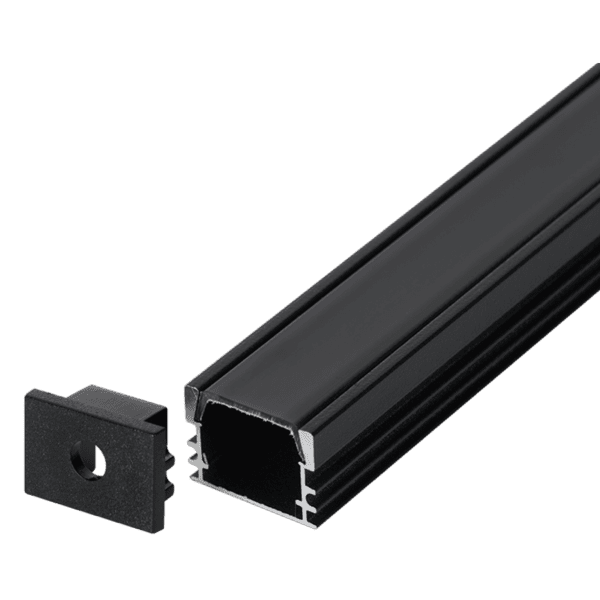 Brightstar HVS433 BLACK SURFACE 3M Black Surface Aluminium Profile with PC Cover