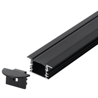 Brightstar HVS434 BLACK RECESS 3M Black Recessed Aluminium Profile with PC Cover
