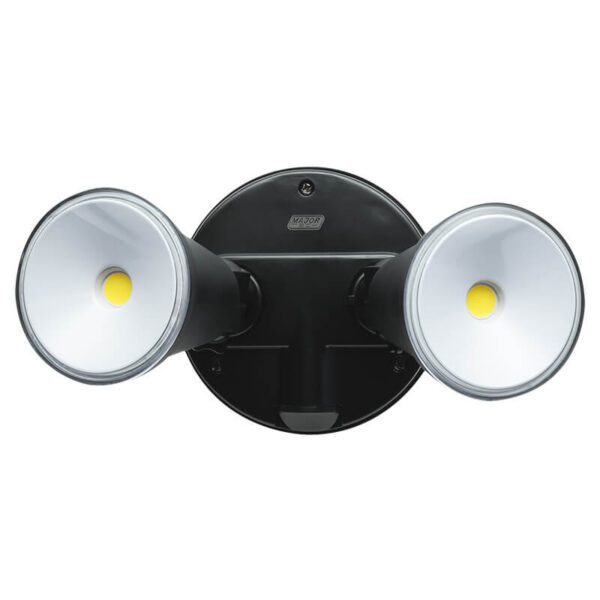 Major Tech 20W LED Black Twin Head Floodlight 2400lm - 5000K (Neutral White)