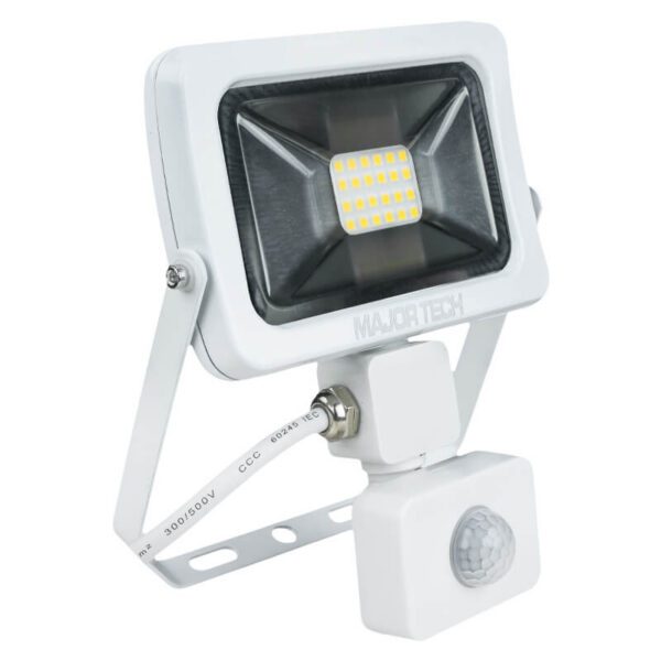 Major Tech 10W LED PIR Motion Sensor Floodlight 900lm - 4000K (Natural White)