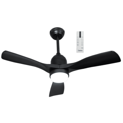 Brightstar FCF125 OUTDOOR BLACK IP65 Ceiling Fan With Black Blades And Remote