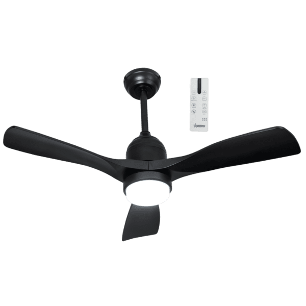 Brightstar FCF125 OUTDOOR BLACK IP65 Ceiling Fan With Black Blades And Remote