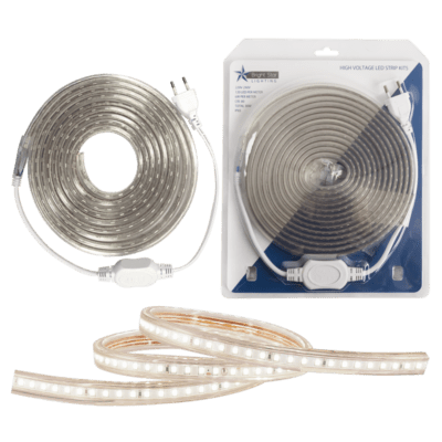 Brightstar HVS402 WARM WHITE 6W/m 220V 5M Warm White LED Blister Pack Strip Light - 3000K
