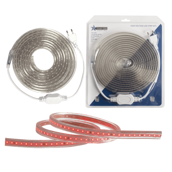 Brightstar HVS405 RED 6W/m 220V 5M Red LED Blister Pack Strip Light