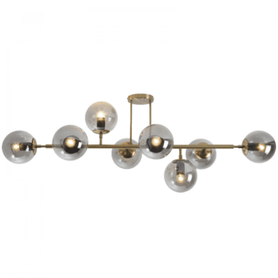 Brightstar CF562/8 GD/SM Satin Gold Metal Ceiling Fitting with Smoke Colour Glass