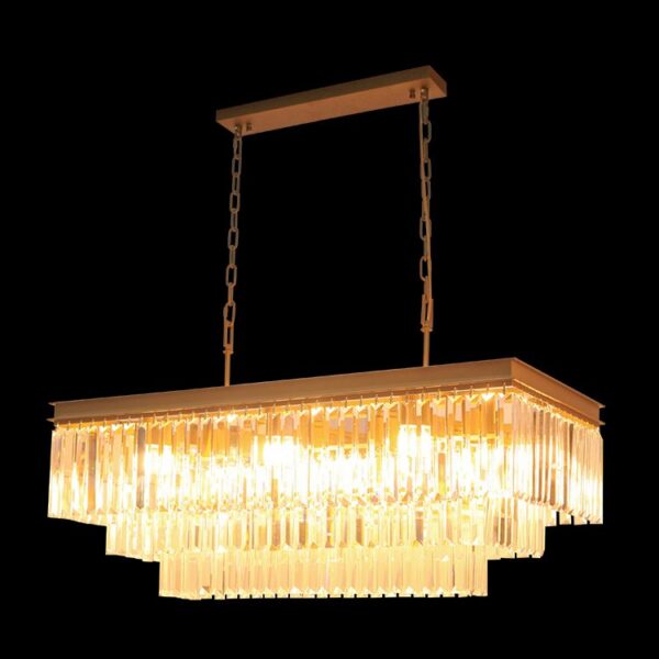 K-Light 40W E14 230V Crystal Rectangular Chandelier - KLCH-5515/SG