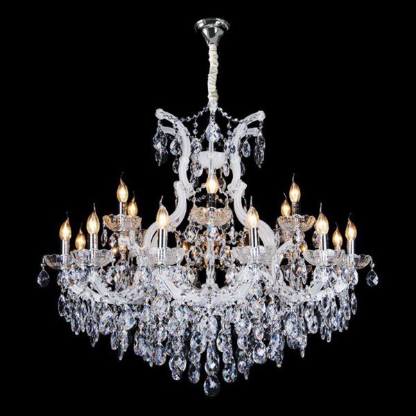 K-Light 40W E14 230V Large 19 White Arm Crystal Chandelier - KLCH-8061/19