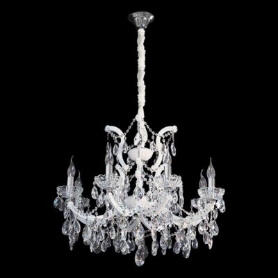 K-Light 40W E14 230V Medium 8 White Arm Crystal Chandelier - KLCH-8061/8