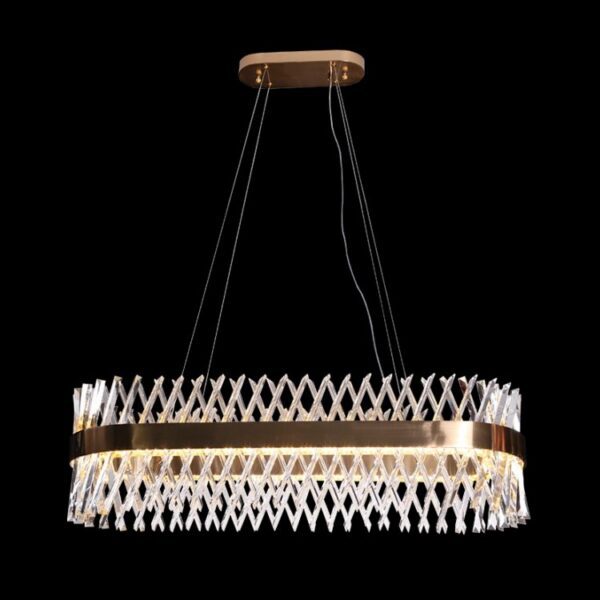 K-Light 88W 230V LED Oval Golden Oblique Crystal Chandelier