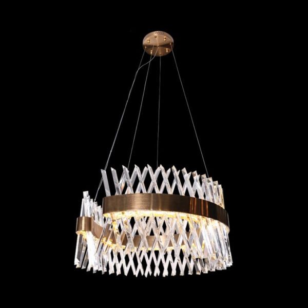 K-Light 60W 230V LED Round Golden Oblique Crystal Chandelier