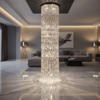 K-Light 40W E14 230V Waterfall Double Volume Crystal Chandelier