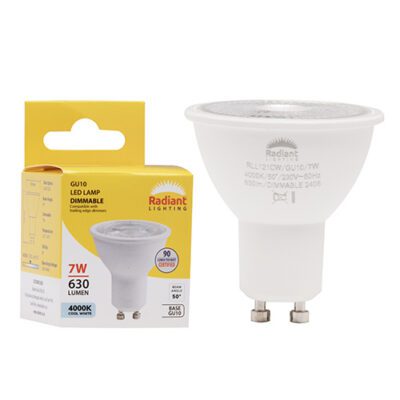 Radiant GU10 Clear Lens 7w LED 4000K Dimmable - RLL121CW