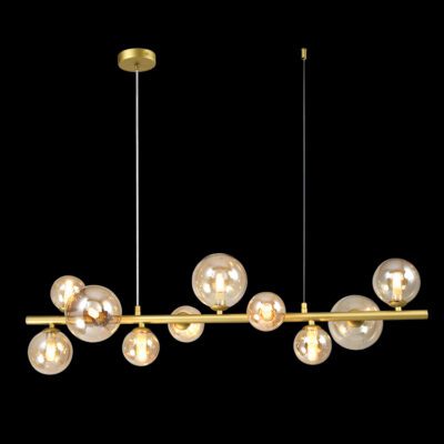 K-Light 35W G9 230V LED Large Horizontal Gold Bubble Glass Pendant - A-KLCH-4184/GD
