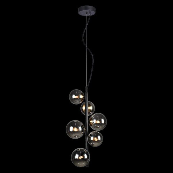 K-Light 3.5W G9 230V LED Vertical Black Bubble Glass Pendant - A-KLCH-9225/6