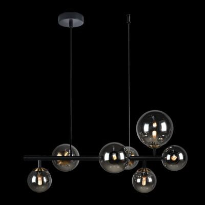 K-Light 3.5W G9 230V LED Horizontal Black Bubble Glass Pendant - A-KLCH-9225/7