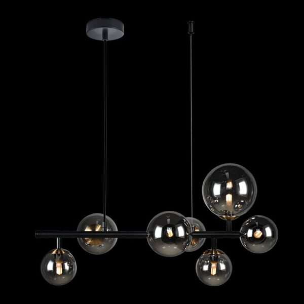 K-Light 3.5W G9 230V LED Horizontal Black Bubble Glass Pendant - A-KLCH-9225/7